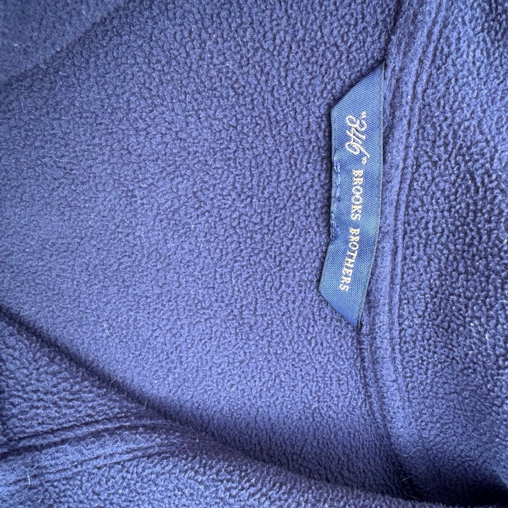 Brooks Brothers‎ Mens Quarter-Zip Fleece Pullover 346 XL Navy Blue Classic - Picture 5 of 11